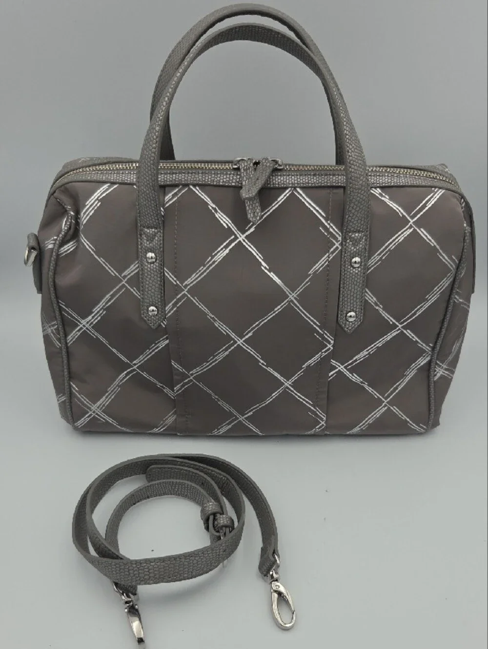 Vera Bradley Gray Quilted Pattern Convertible Shoulder Bag